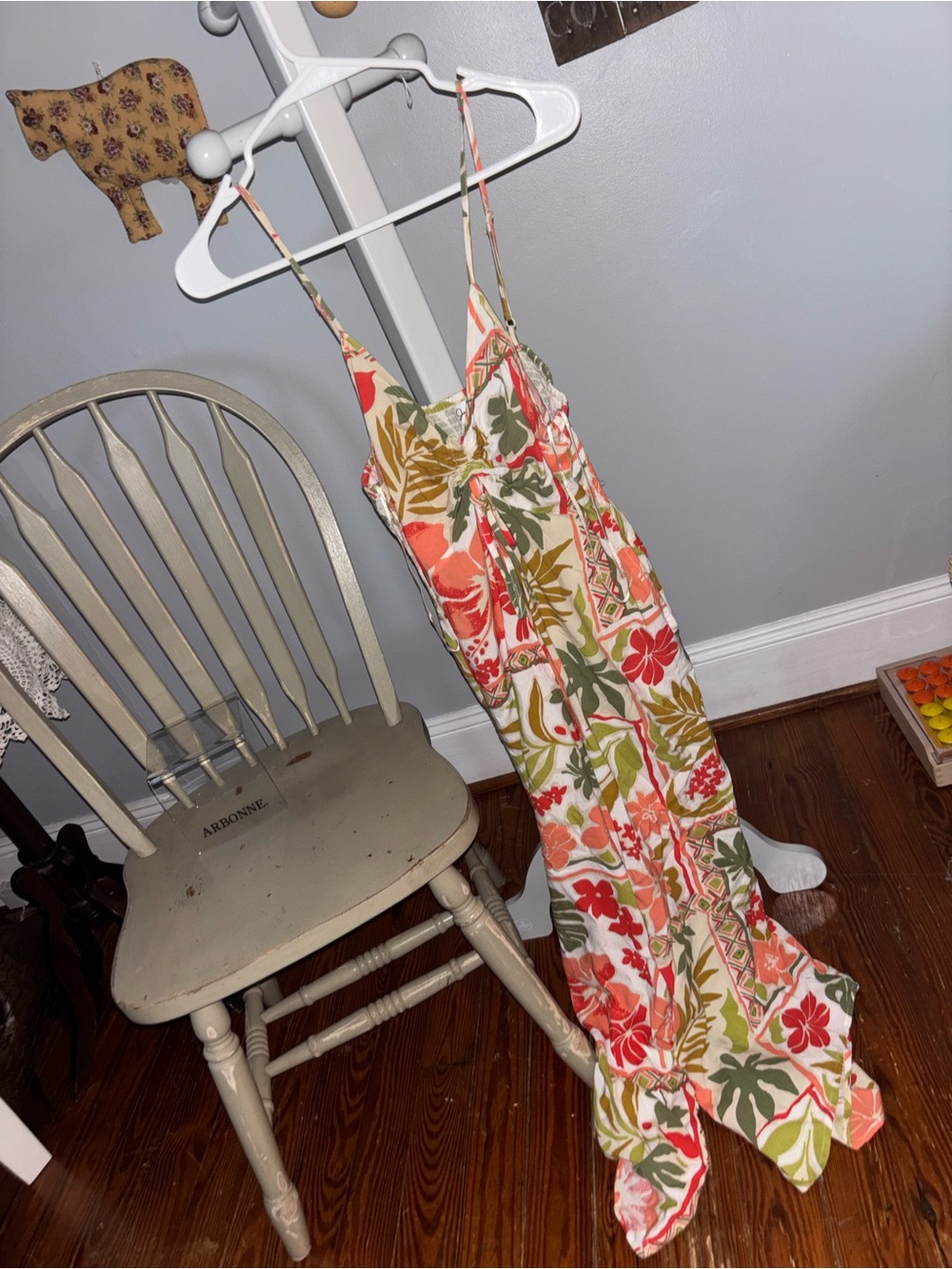 Jopna romper Sz M with Orange & Green Print